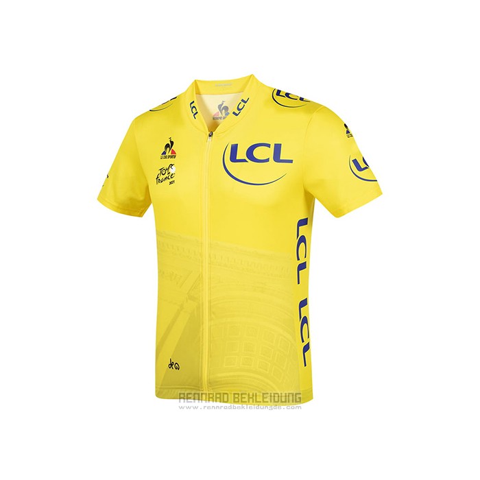 2021 Fahrradbekleidung Tour de France Gelb Trikot Kurzarm und Tragerhose - zum Schließen ins Bild klicken